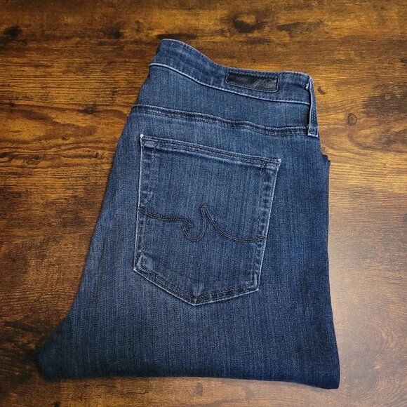 AG Adriano Goldschmeid Jeans 29 R Farrah High Rise Skinny Medium Dark Wash - Picture 3 of 10